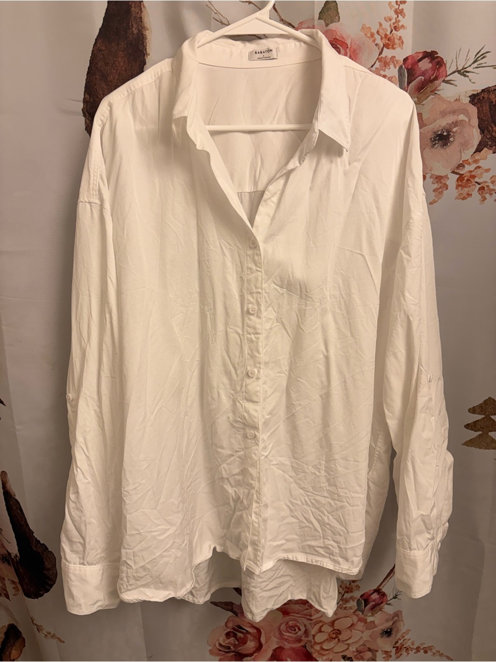 Babaton White Long-Sleeve Button-Up Shirt - Picture 1 of 7